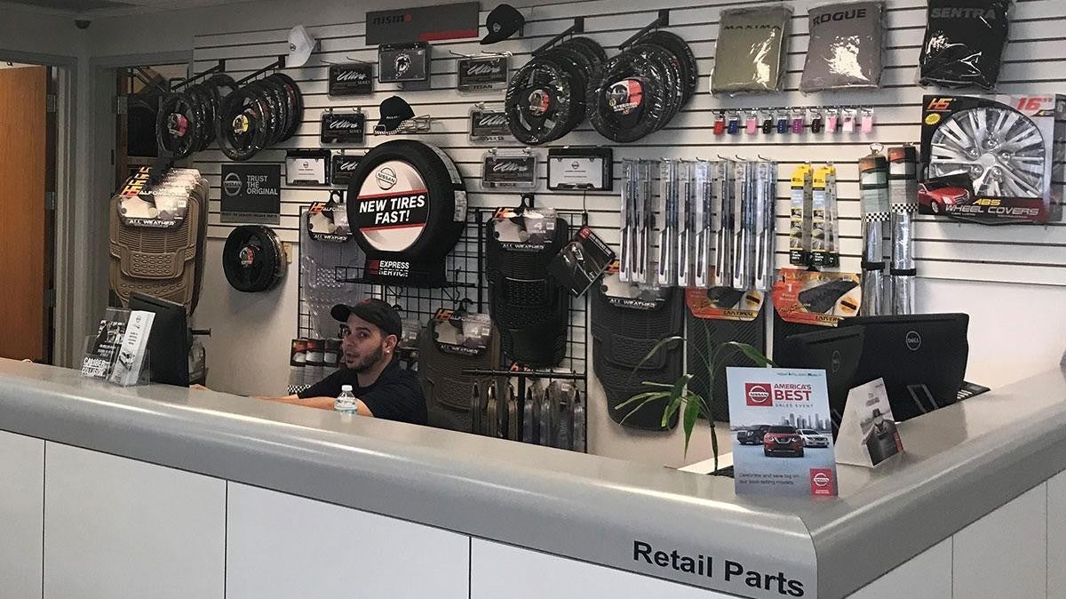 Nissan of Doral retail parts center, front desk in Miami FL