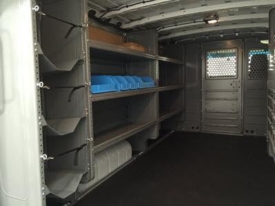 Inside of Nissan van with cargo management installed